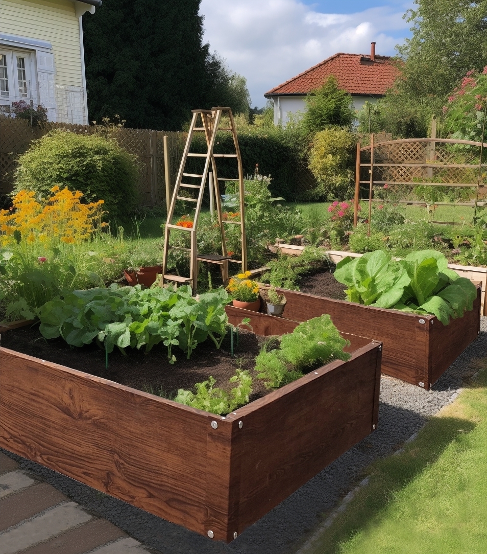 Podwyższona grządka na warzywa 150 × 75 × 40 cm – imitacja drewna gotowe_3_grzadka_drewnopodobna