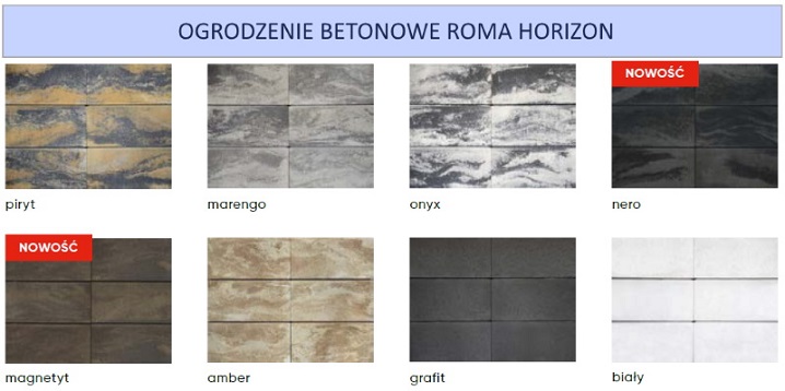 Dostępne kolory Roma Horizon