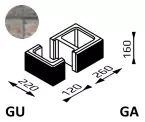 Bloczek łupany Gorc L GA+GU 26+12x22x16 kolor getyt/ Joniec