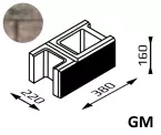 Bloczek łupany na murek Gorc L GM 38x22x16 kolor vera / Joniec