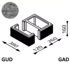Bloczek łupany Gorc L GUD+GAD 38x38x16 kolor onyx/ Joniec