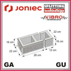 Bloczek łupany Gorc L GA+GU 26+12x22x16 kolor onyx/ Joniec