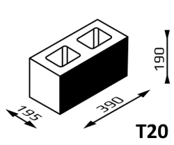 Bloczek elewacyjny Tom T20 39x19,5x19 kolor stalowy / Joniec