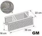 Bloczek łupany na murek Gorc L GM 38x22x16 kolor alaska/ Joniec