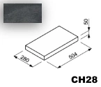 Daszek na murek CH28 50,4x28x5 nero / Joniec