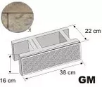 Bloczek łupany na murek Gorc L GM 38x22x16 kolor piryt/ Joniec
