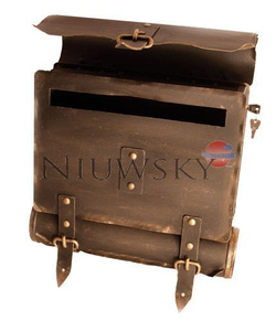 Skrzynka pocztowa na listy w kształcie teczki z jednym paskiem