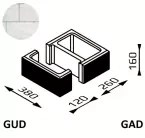 Bloczek łupany Gorc L GUD+GAD 38x38x16 kolor silver/ Joniec