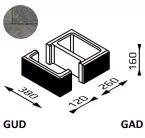 Bloczek łupany Gorc L GUD+GAD 38x38x16 kolor bronzyt/ Joniec