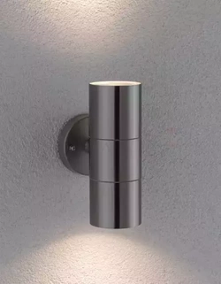 Lampa elewacyjna GU10, IP44 163x73x110 kolor srebrny