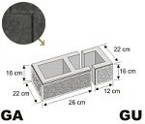 Bloczek łupany Gorc L GA+GU 26+12x22x16 kolor czarny/ Joniec
