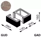 Bloczek łupany Gorc L GUD+GAD 38x38x16 kolor vera/ Joniec