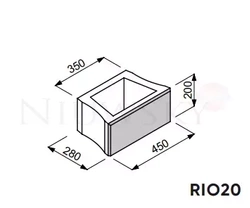 Bloczek skarpowy Rio RIO20 45x28x20 kolor onyx