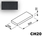 Daszek na murek CH20 50,4x20x5 nero / Joniec