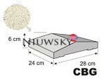 Daszek na murek CBG 24x28x6 (gorc L) kolor kremowy  / Joniec