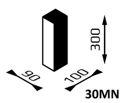 Palisada łupana Mogielica 30MN wysokość 30cm x szerokość 10cm x grubość 9cm kolor onyx / Joniec