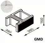 Bloczek łupany Gorc L GMD 38x38x16 kolor silver/ Joniec