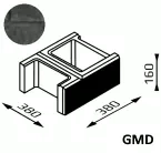 Bloczek łupany Gorc L GMD 38x38x16 kolor czarny/ Joniec