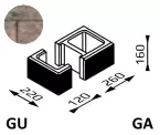 Bloczek łupany Gorc L GA+GU 26+12x22x16 kolor vera / Joniec