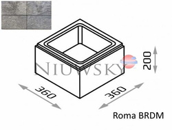 Bloczek słupkowy Roma BRDM 36/36/20 kolor onyx / Joniec