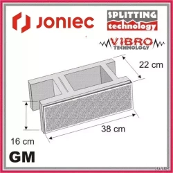 Bloczek łupany na murek Gorc L GM 38x22x16 kolor vera / Joniec
