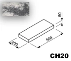 Daszek na murek CH20 50,4x20x5 onyx / Joniec