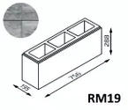 Bloczek Roma Mega RM19 75,6x19,5x28,8 kolor galena