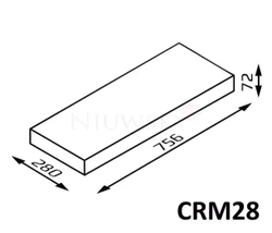 Daszek Roma Mega CRM28 75,6x28x7,2 kolor galena