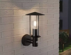 Lampa elewacyjna z czujnikiem ruchu E27, IP44 327x210x173 kolor ciemnoszary