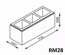 Bloczek Roma Mega RM28 75,6x28x28,8 kolor lidyt