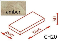 Daszek na murek CH20 50,4x20x5 amber / Joniec